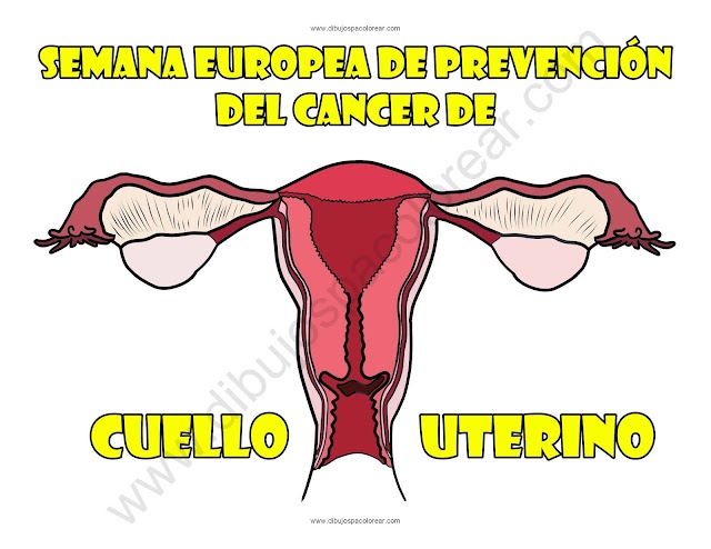 Semana Europea de Prevención del Cáncer de Cuello Uterino dibujo a color y para colorear
